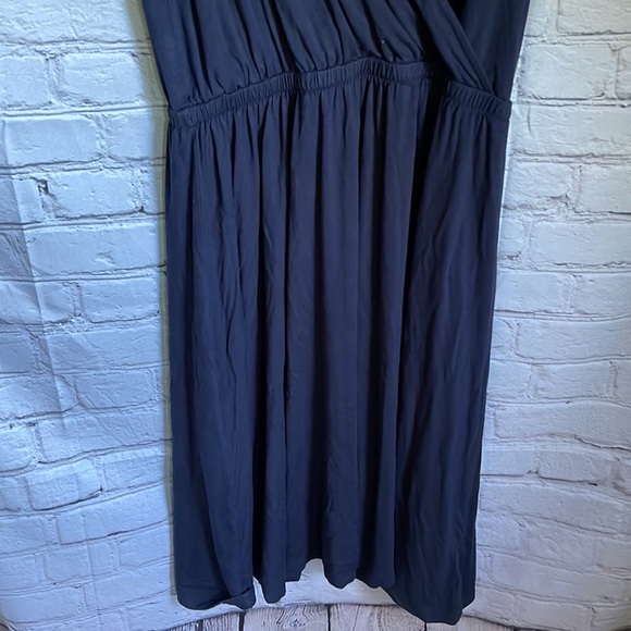 Land’s End Navy Blue Surplus Faux Wrap Midi Dress Size XS - Picture 3 of 5